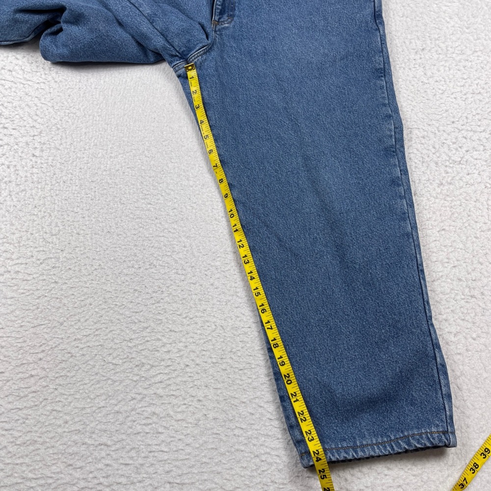 LL Bean‎ Flannel Lined Jeans Mens 37x29 (Fits 34x25) Blue Comfort Waist Casual - Picture 5 of 10
